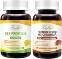 Lovita Bee Propolis Capsule & Premium Reishi Ciuperci Nutrients Bundle. Suplimentul alimentar sprijină o mai bună nutriție și în general bine-Fiind