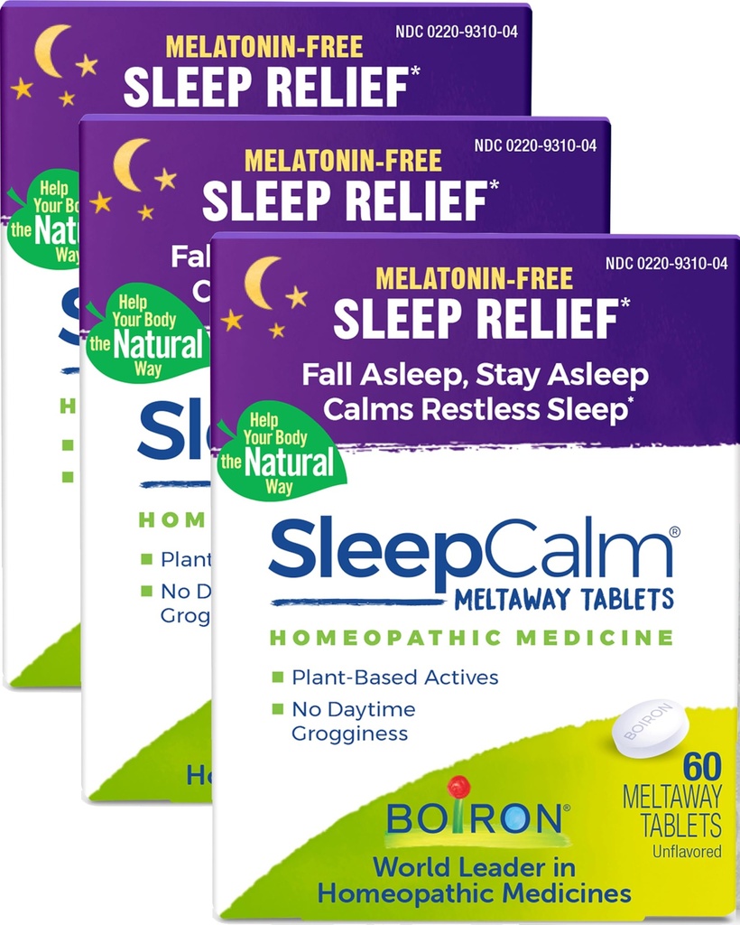 Boiron SleepCalm Ajutor pentru somn adânc, relaxant, somn odihnitor pe timp de noapte - Melatonine-Free și non-Habit-Forming - Tablete dissolvabile - 180 Conte