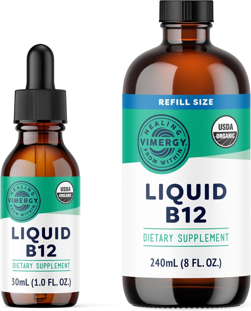 Vimergy lichid B12 (30 ml) și lichid B12 Refill (240 ml) - Bundle