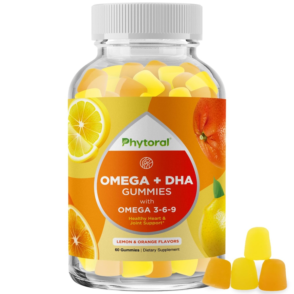 DHA Omega 3 Gume pentru adulţi - Delicious Flaxseed for Brain Omega 3 6 9 Supliment pentru inflamaţie, Energie & Insulină - Suplimente esenţiale pentru acid gras vegetariane pentru suport imun - 60 Conte