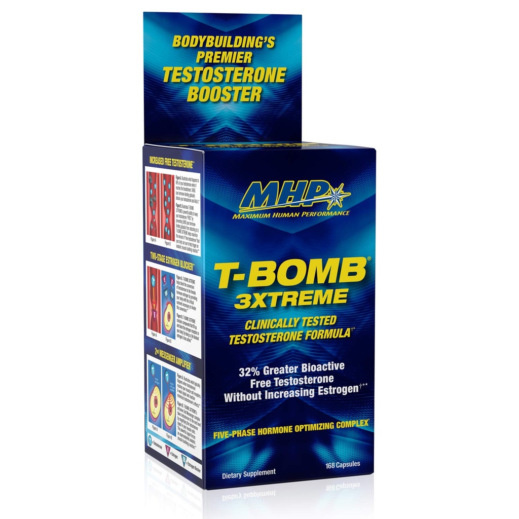MHP T-Bombă 3xtreme testat clinic, Testosteron Booster pentru bărbați, Creșterea libidoului, 168 Conte