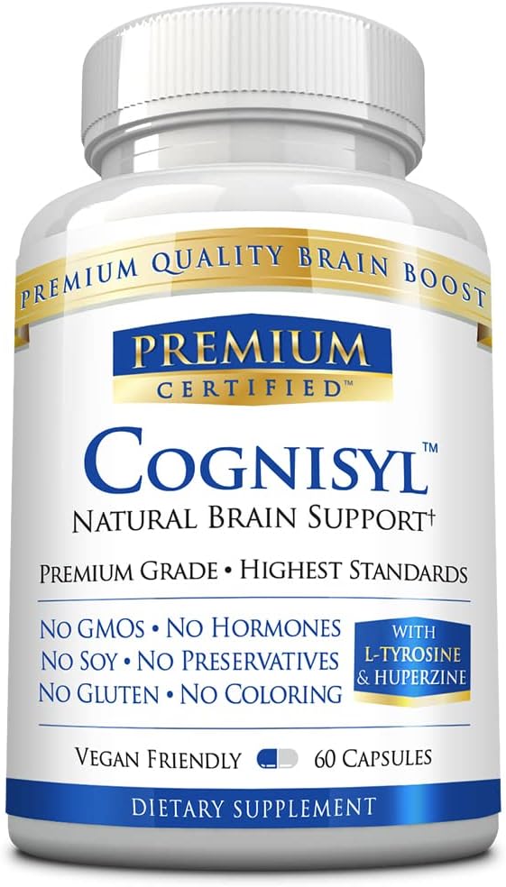 Cognisyl - Boost Memory, Mental Performance, Energy, and Focus. Complex de vitamine B, sunătoare, DMAE Bitartrat, BioPerine - 60 capsule
