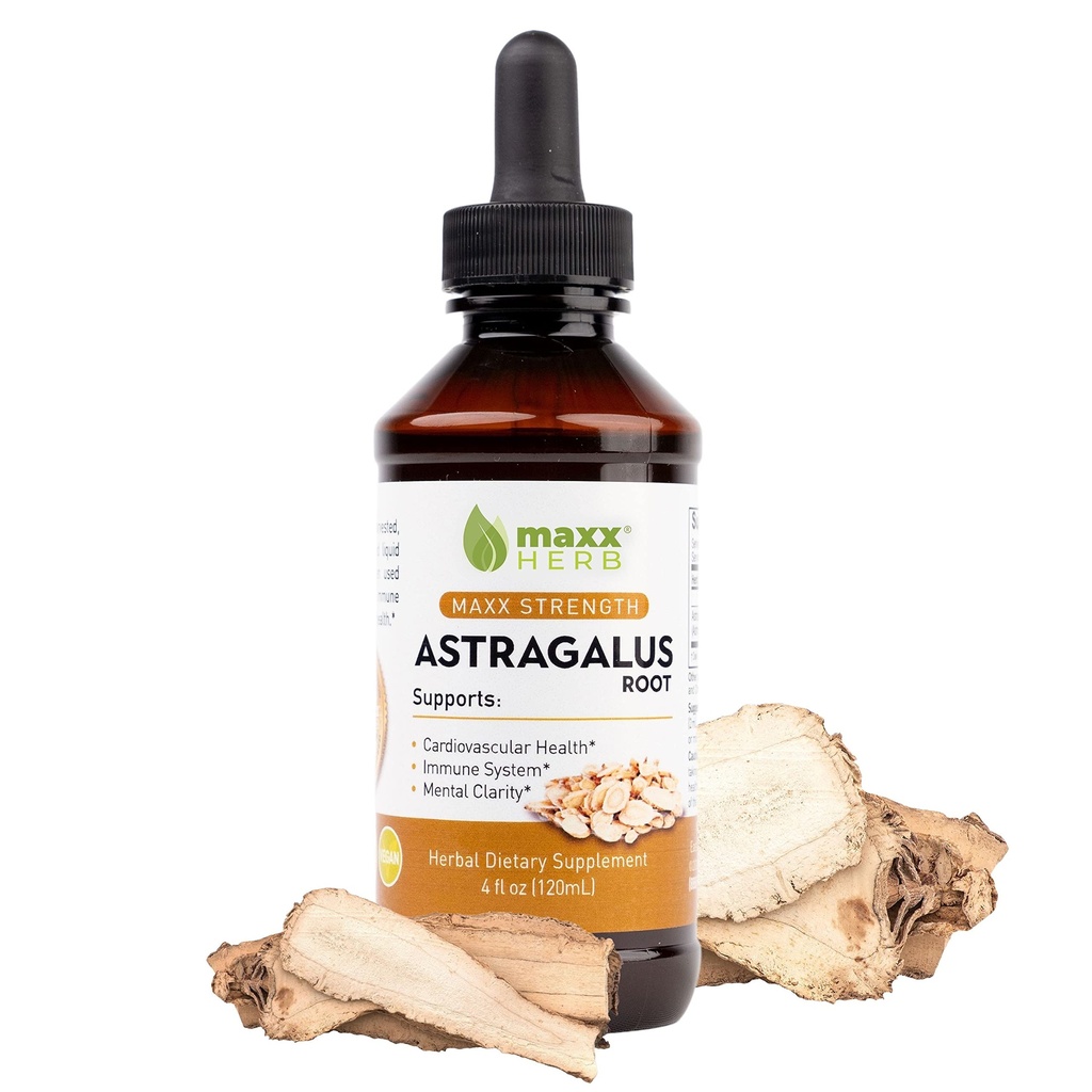 Maxx Herb Astragalus Root Extract - Max Putere lichid Tinctură absorb mai bine decât capsule sau pulbere, pentru suport imunitar și Claritate mintală - 4 Oz flacon (60 Servings)
