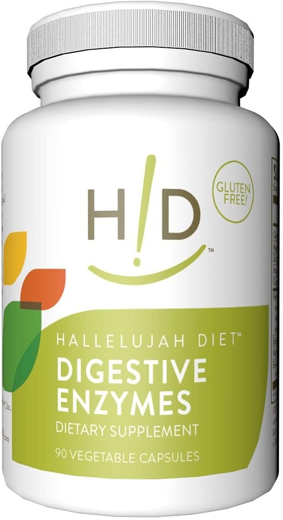 Dieta Hallelujah - enzime digestive, suplimente nutritionale multi- enzime pentru suport alimentar si absorbtie nutrienta, 90 capsule