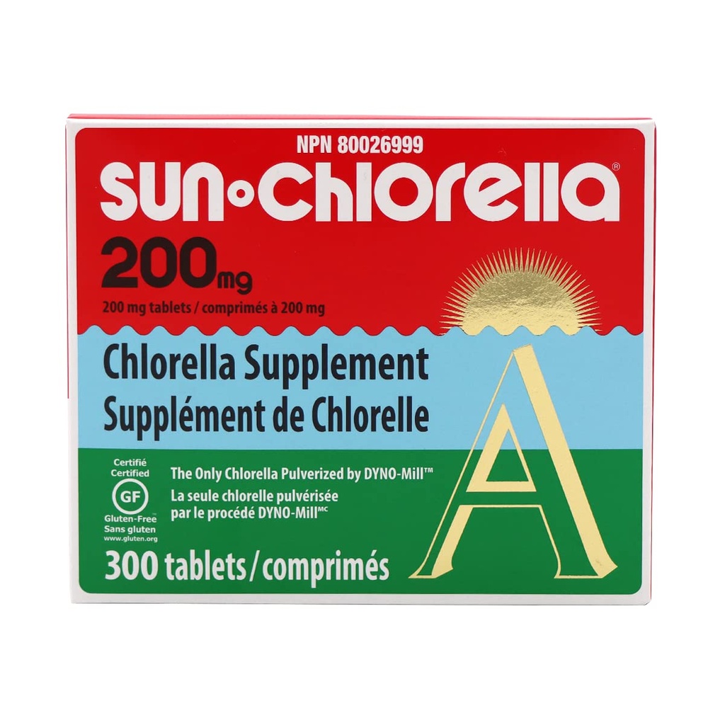 Sun Chlorella Eleuthero Tablete nutritive, 200 mg, 300 Conte