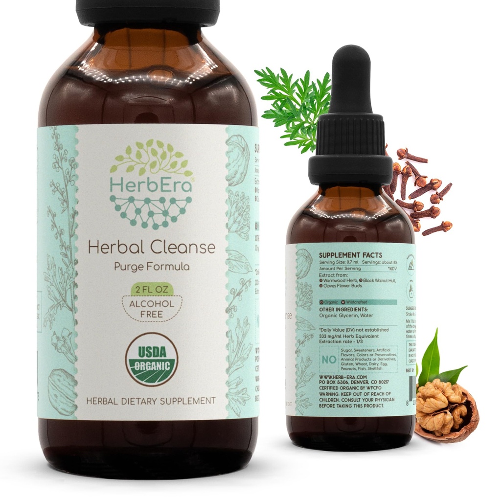 HerbEra Herbal Cleanse Organic Alcohol-Free Tinctură 