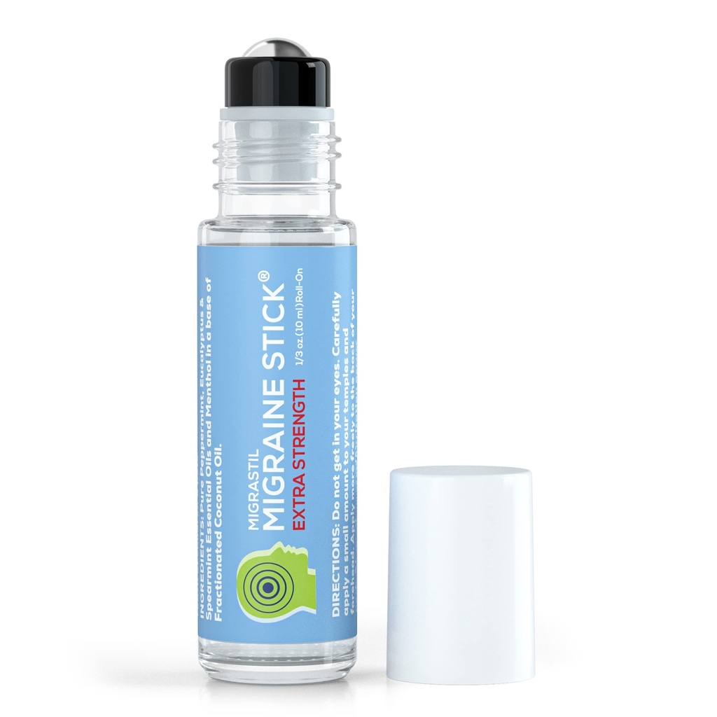 Basic Vigor Migrastil Extra Putere Migrene Stick Advanced Formula, Strong Aromaterapia Roll On Include Menthol, Uleiuri esențiale, No Lavender, Made in the USA.