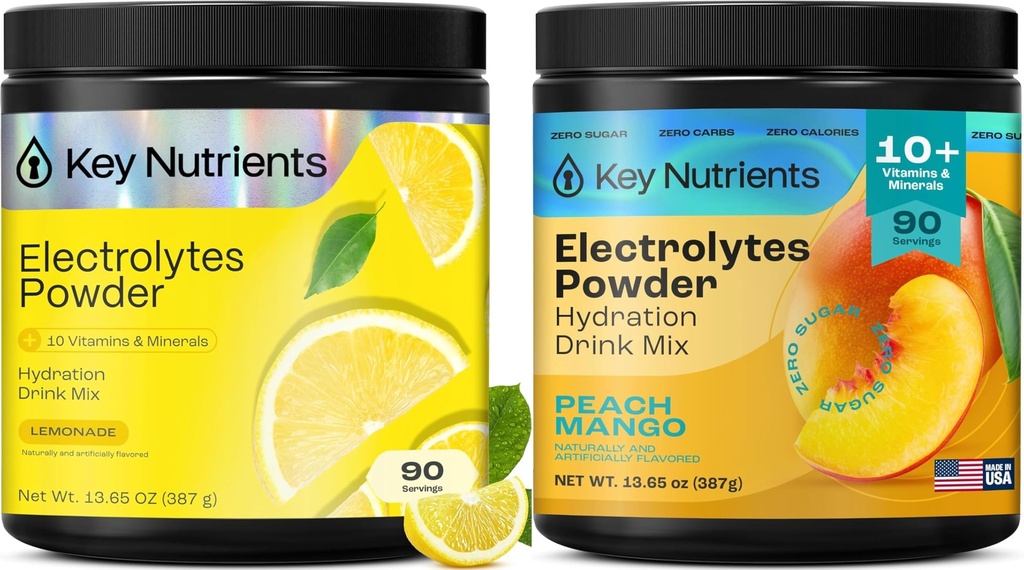 Key NUTRIENTS Electroliti pulbere Limonadă 90 Serviri + Peach Mango 90 Serviri