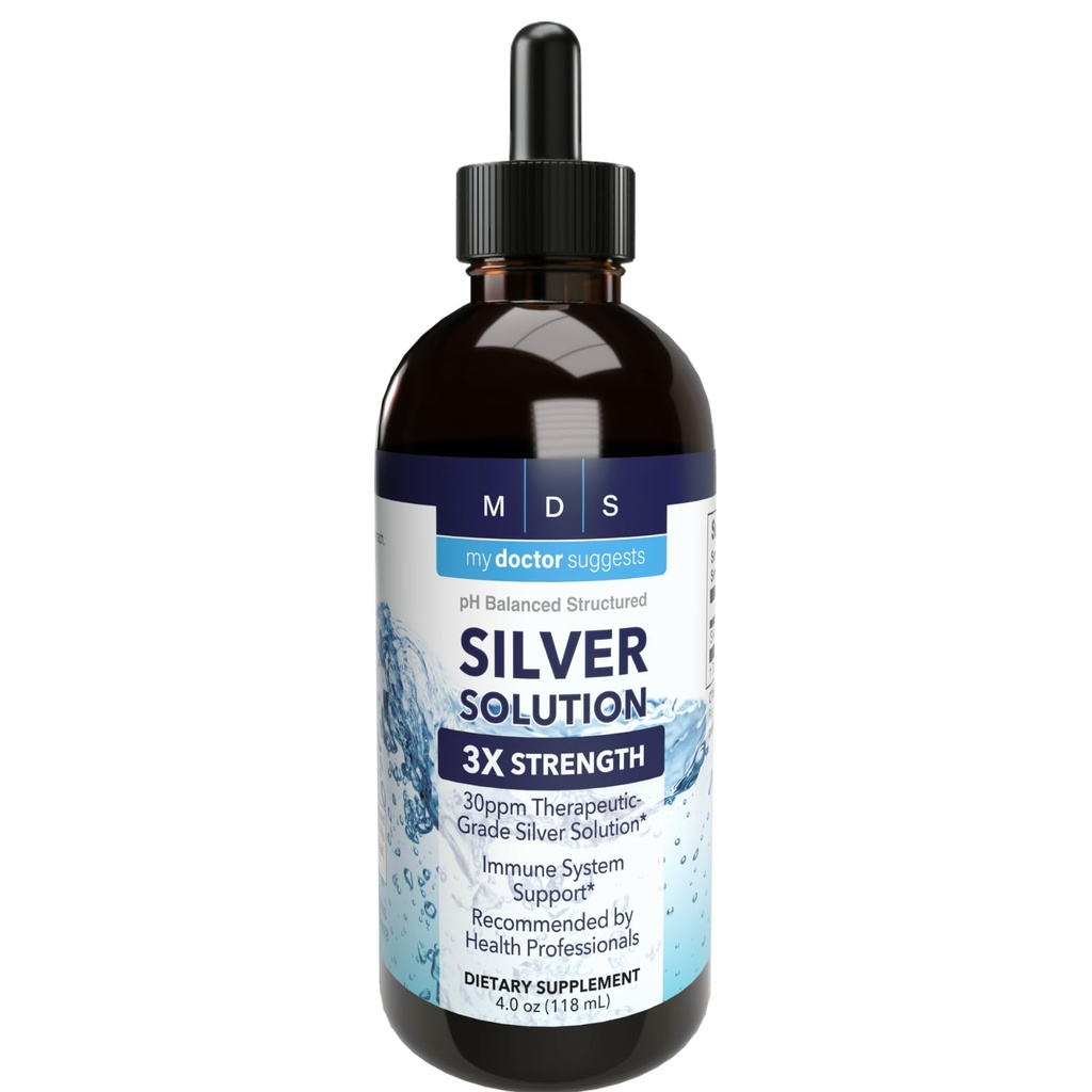 Alkaline Structurate Silver Liquid 30ppm - Advanced Immune Support Picături lichide - Extra Putere Calibri Silver Minerale Suplimente - Made in USA (4 oz)