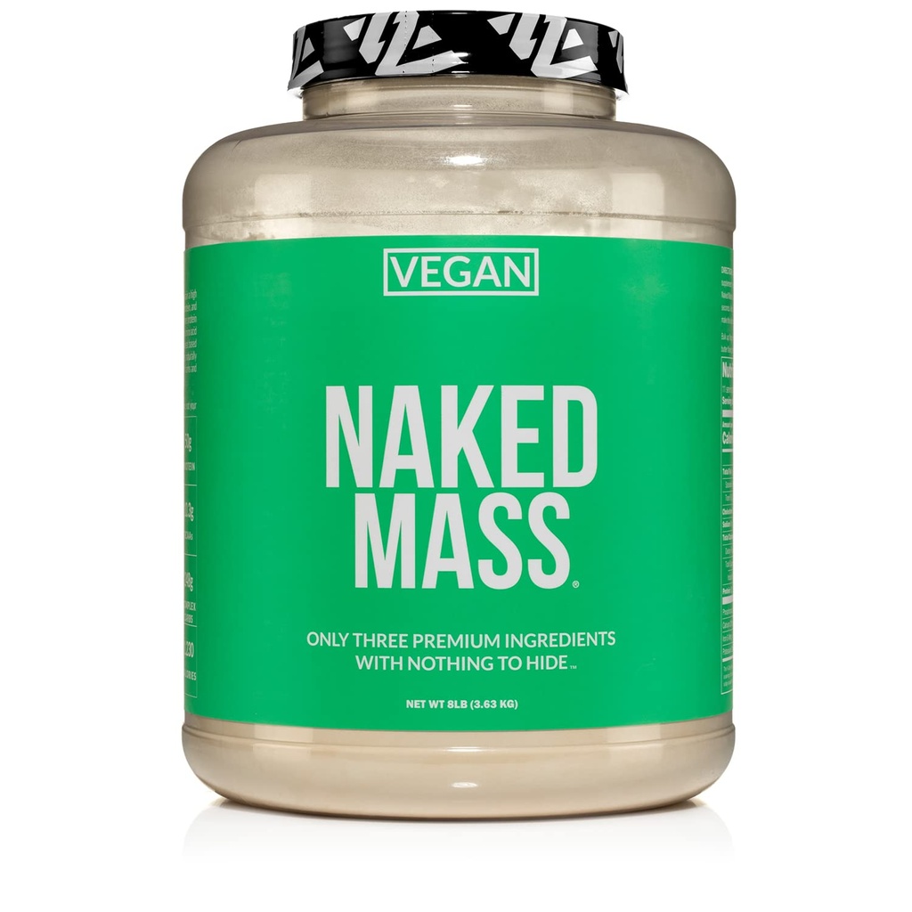 NAKED Vegan Mass - Natural Vegan greutate Gainer Proteina pulbere - 1,230 Calorii, Non-GMO, Soy & Gluten gratuit, fără ingrediente artificiale - 8LB vrac - 11 serviri