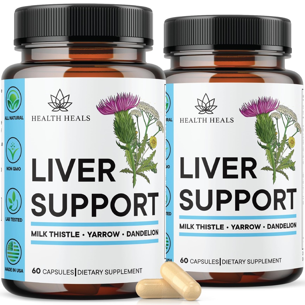 Ficat Curățare & Reparație Formula - Herbal Liver Supplement with Milk Thistle Dandelion Root Turmeric, Extract de Anghinare pentru Sănătatea Ficatului - 120 Conte