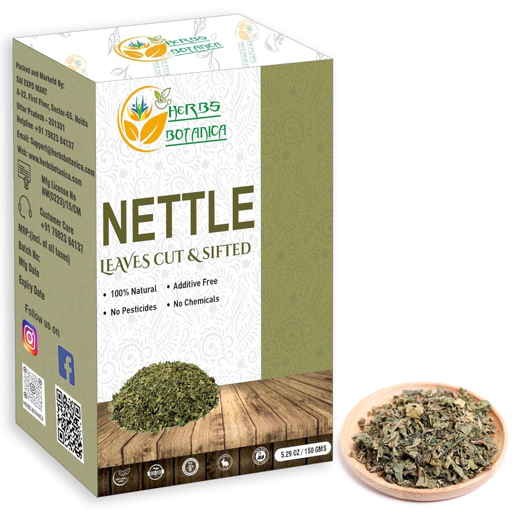 Ierburi Botanica Nettle Leaf pentru Ceai Cut și înfipt pentru hrănire ceai de plante, Smoothies perfuzii, Stinging Nettle Leaf Ortiga Wellness Supliment Vegan Non OMG 5.29 oz