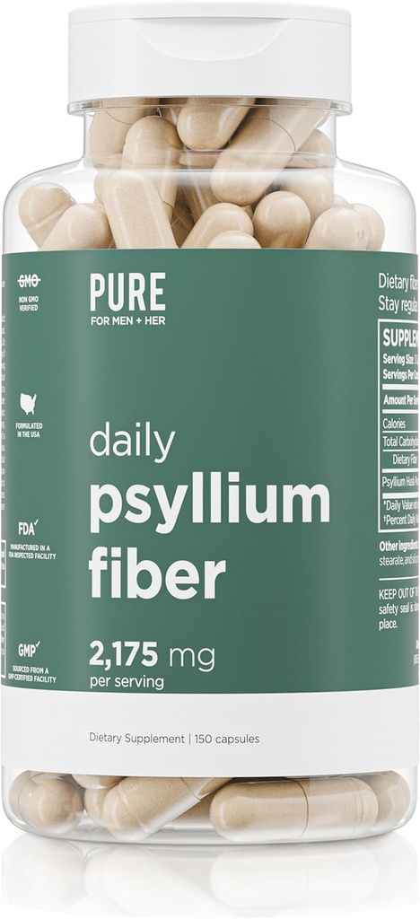 Zilnic Psyllium Husk Fiber Supliment de Pure pentru Barbati & Pure pentru ei 