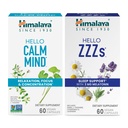 Himalaya Bună ziua Calm Minte cu Bacopa pentru relaxare, concentrare și concentrare & Hello ZZZs cu Melatonina pentru Sleep Support, 60 Capsule Fiecare - Bundle
