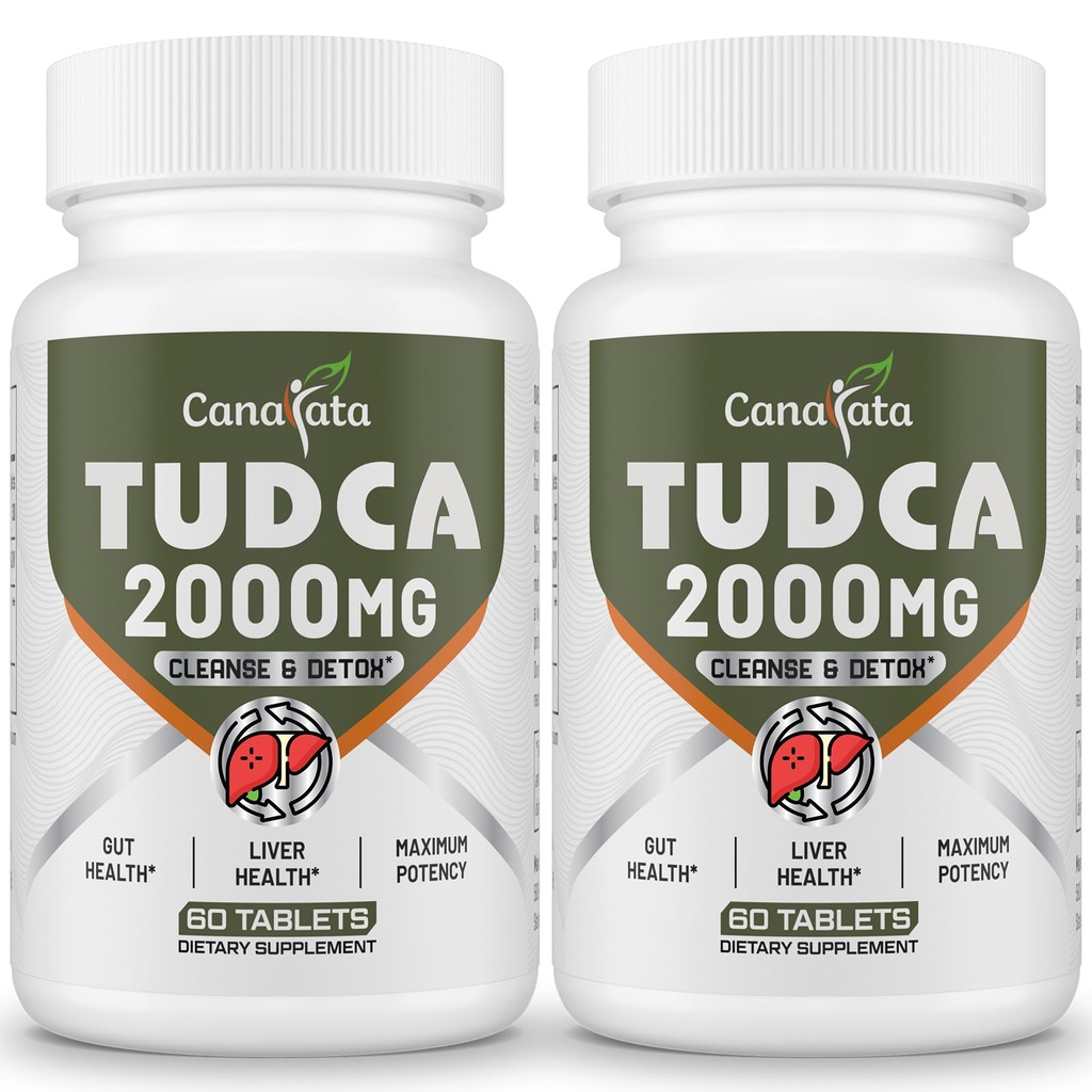 TUDCA Suplimente de ficat 2000mg - Sare puternice Bile Support Detox hepatic & Curățenie - Ficat și vezica biliară Sănătate Formula-Easy to Swallow Tablets-60 zile Aprovizionare