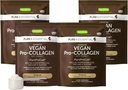 Igennus Vegan Colagen Peptide pulbere, imbunatatit cu Glicină, Proline & Hidroxiprolină & Cofactor Vitamina C, Non-Glob, Complete Vegetarian Plant Bazat Booster pulbere, 4 x 35 Serviri