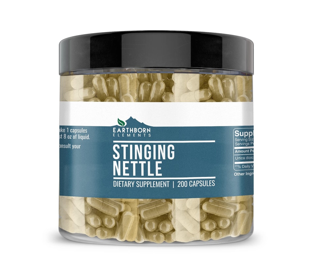 Elemente earthborn Stinging Nettle Leaf 200 capsule, pur și nediluat, fără aditivi
