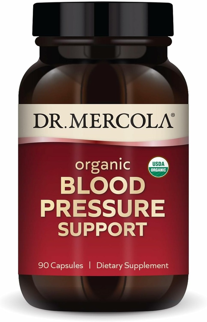 Dr. Mercola Organic de suport de presiune a sângelui - Sprijină circulaţia sănătoasă - extract de semințe de struguri de înaltă calitate - non-GMO & Soy-Free - 90 capsule (90 Servings)