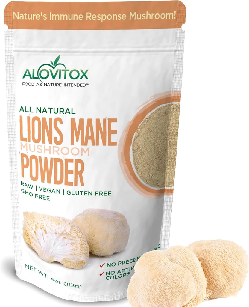 Alovina Organic Lion's Mane Mushroom Powder 