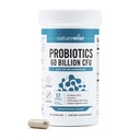 Probiotice naturaleWise 60 Miliarde CFU - 17 Tulpini + Prebiotice organice - Suport Immun, Digestive & Gut Health pentru Femei & Bărbați - Vegetarian, Gluten-Free, Non-GMO - 60 Capsule[2-Month Supply]