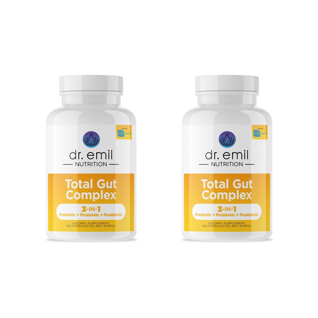 EMIL NUTRIŢIE Total Complex de sănătate cu gust - Prebiotic + Probiotic + Postbiotic Gut Suplimente de sănătate pentru femei şi bărbaţi - Probiotice pentru Digestive Health & Gut Health, 120 capsule