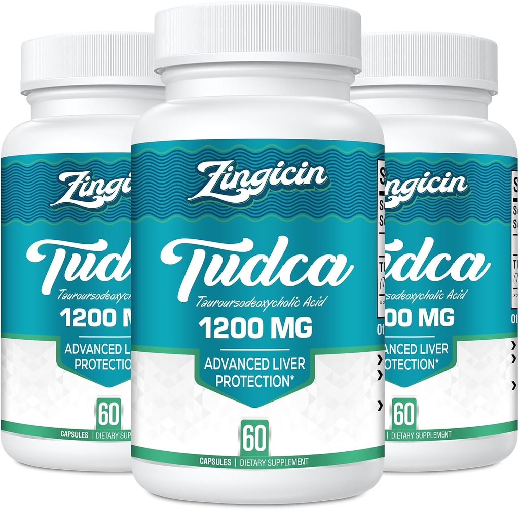 TUDCA Supliment 1200mg - 180 Capsule Veggie,Powerful TUDCA Sare Bile Suplimente pentru ficat,Digestia