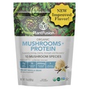 Fuziune de plante praf de proteine ciuperci - 3 în 1 Vegan pulbere de proteine, supliment ciuperci, și Adaptogen supliment - Suport Concentrare mentală, Imunitate, și recuperare - Vanilla 1lb