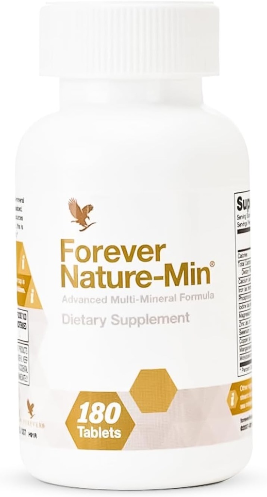 Viață pentru totdeauna - Natura-Min®: Blend Multi-Mineral Premium - Suportă mușchi, creier și hidratare - 10 Minerale esențiale și de urmărire - 180 tablete