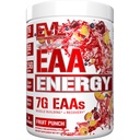 Evlution Nutrition EAA Energy - Pre & Post Workout Powder - Muscle Building & Recovery Supplement - 7g Aminoacidi esențiali + 5g BCAAs - Energie curată - cu cofeină - 30 Serviri - Punch de fructe