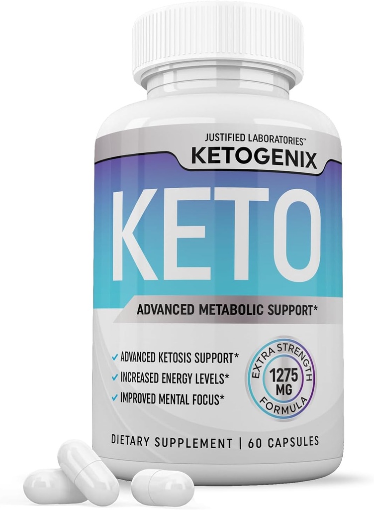 Ketogenix Keto pastile 1275MG Formula nouă și îmbunătățită conține cidru de mere Oțet extra virgin Olive ulei pulbere verde Ceai Leaf 60 capsule