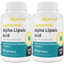 Acid lipozomal Alpha Lipoic 1400mg Softgels, Supliment ALA cu L-Carnitină 1000mg, Ubichinol (CoQ10) 100mg și vitamina E 10mg, Acid alfa-lipoic pentru antioxidanți, nerv, energie 120 Softgels
