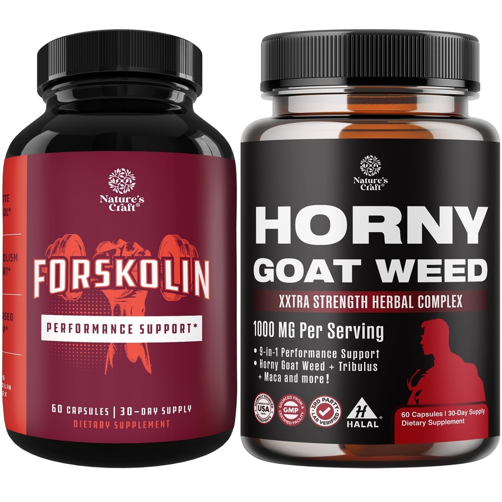 Bundle de pur Forskolin supliment de extract pentru energie îmbunătățită pentru adulți-Plant suplimente de energie și Horny Capra Complex extract de buruieni pentru energie îmbunătățită și rezistență