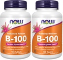 Acum Suplimente, Vitamina B-100, Se susţine eliberarea, Producţia de energie *, Sistemul nervos Sănătate*, 100 comprimate (Pachet de 2)
