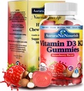D3 K2 Vitamină 10000 UI, Vitamină fără zahăr D3 K2 Gummies w. Pro & Pre, Vitamină masticabilă D3 și K2 (MK-7) Suplimente pentru oase, dinți, imune, inimă & Digest Health, Urticarie de calciu și de calciu