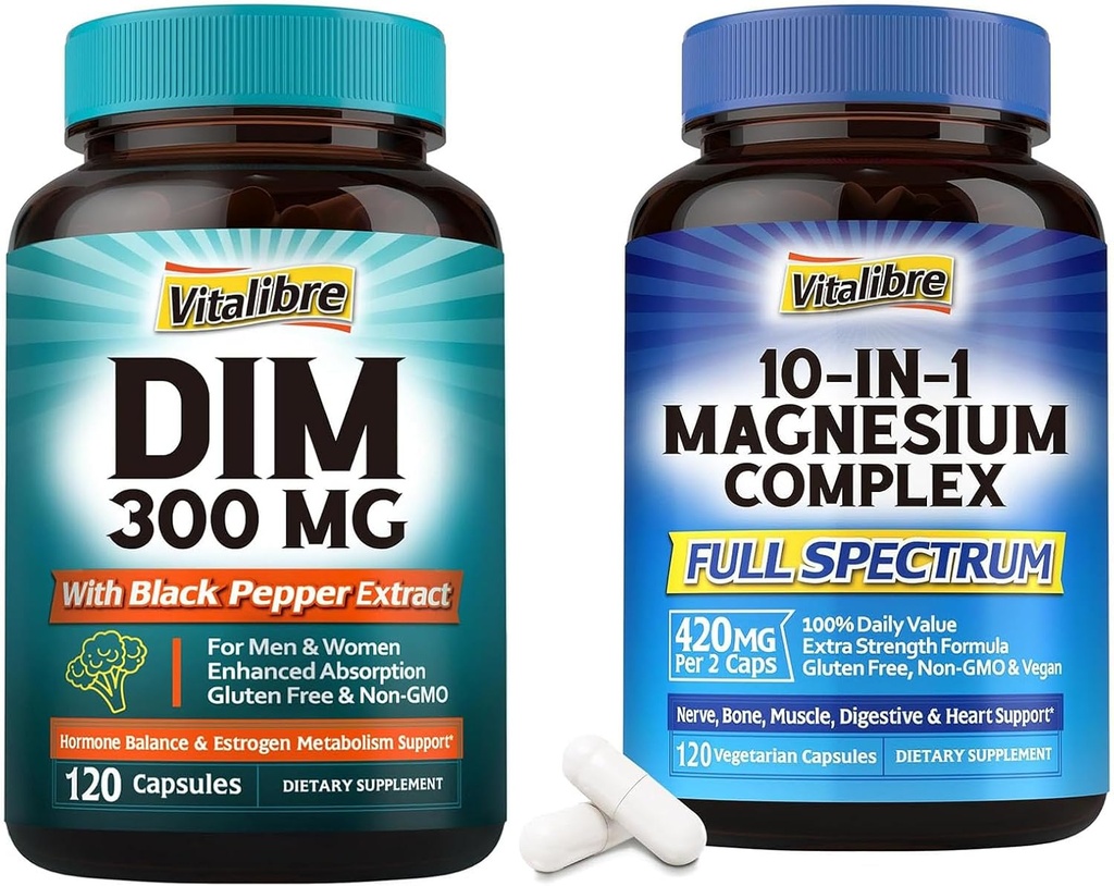 Suplimentul DIM 120 Capsule & 10 din 1 Complex de magneziu 120 Capsule