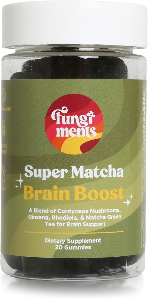 Ciuperci Super Matcha - Cordyceps Ciuperci, Pudră de ceai verde, Ginseng, Rhodiola - Daily Energy and Endurance (30 ciuperci ciuperci ciuperci)