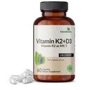 Futurebiotice Vitamina K2 (MK7) cu supliment D3 - Formula non-GMO - 5000 UI vitamina D3 & 90 mcg Vitamina K2 MK-7, 60 Capsule vegetariene