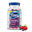 TUMS Heartburn Plus Sleep Support Tablete dietetice masticabile supliment pentru ocazional Arsuri la stomac Ajutor Plus Sleep Support, Berry Fusion - 54 Conte