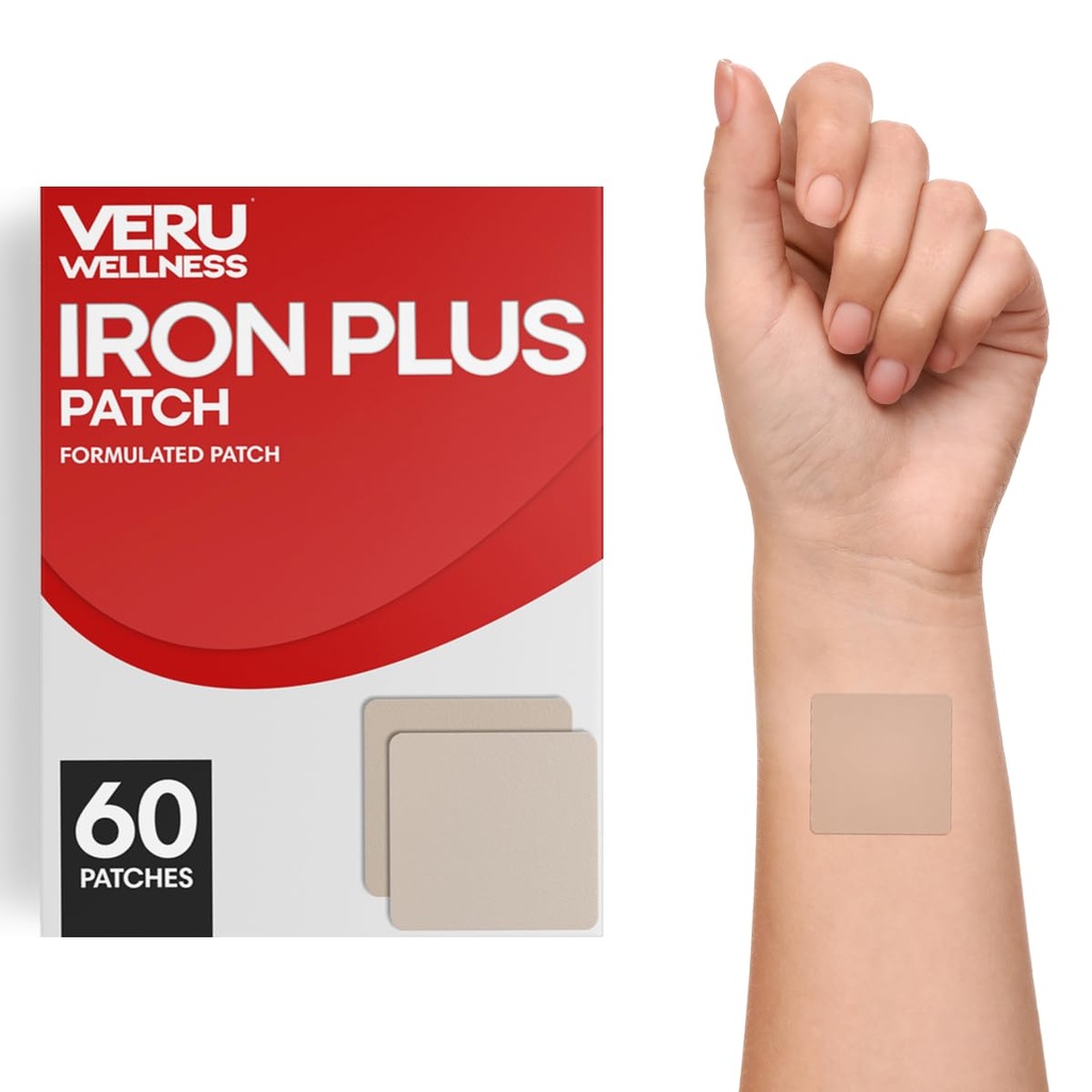 Veru Wellness Iron Plus Zilnic Patch - Suport de deficit de fier - Nivele sanguine și energie (60 de zile)