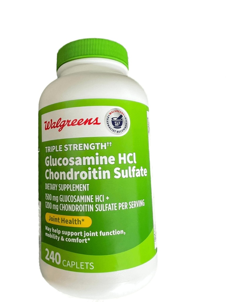 Walgreens Glucosamină Chondroitin 1500 mg Glucosamină HCL 1200 mg Chondroitin - 240 Caplete