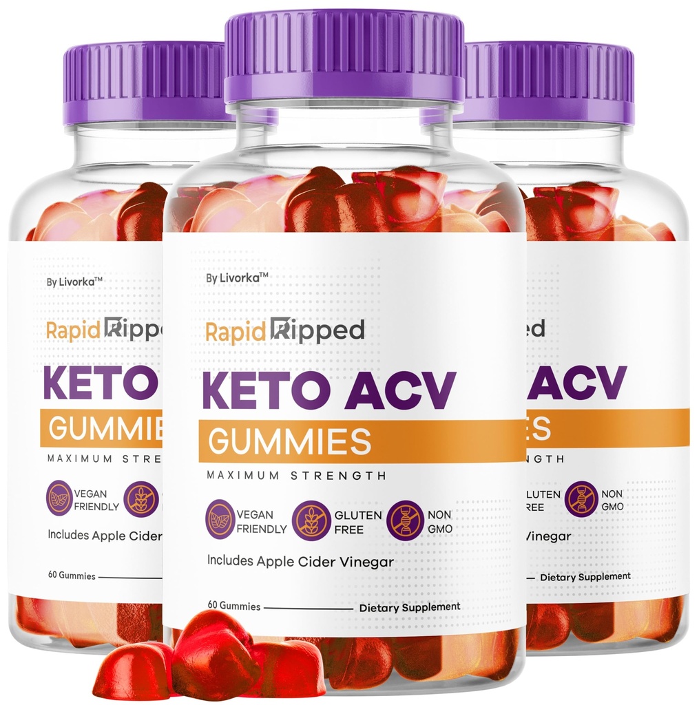 (3 Pack) Rapid Ripped Keto ACV Gummies Advanced Formula 1050MG, RapidRipped Keto Apple Cidru Oţet Gummie, RapidRippedKeto şi ACV Gummys Support, 180 Gummies pentru 3 luni