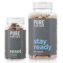 Pure pentru bărbaţi original Vegan Cleanness Fiber Supliment, 120 capsule & Reset Detox Supliment, 30 capsule