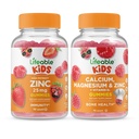 Zinc viu 25mg Copii + Calciu Magneziu & Zinc Copii, Gume Bundle - mare Tasting, Supliment de vitamine, Gluten gratuit, OMG gratuit, Gummy masticabil
