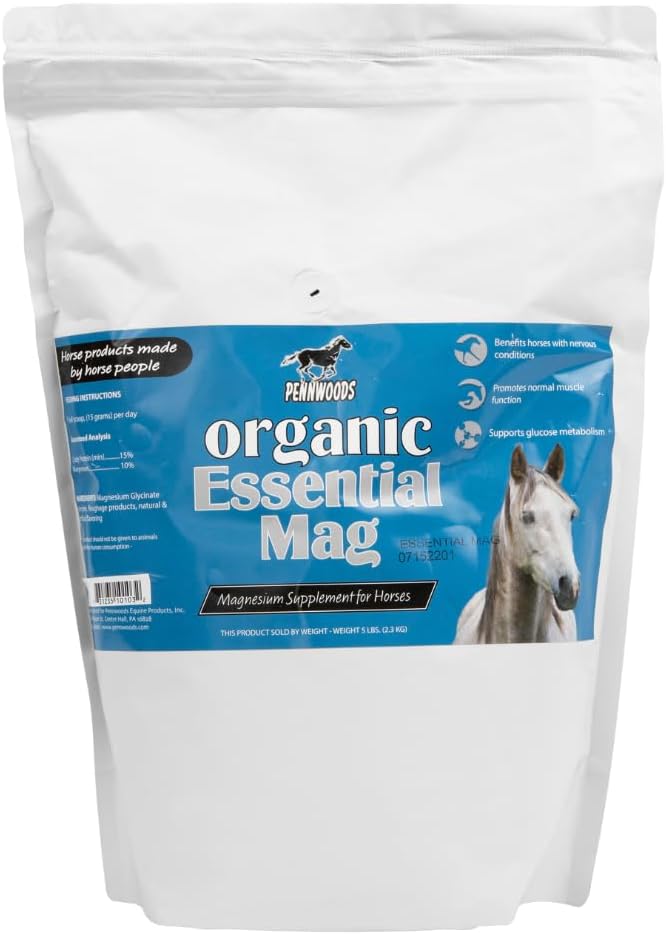 Pennwoods Organic Essential Mag, Magneziu pentru Cai Supliment, SIDA în Glucoză Metabolism, reducerea stresului și oferă calm pentru calul tau, 5 LB Bag
