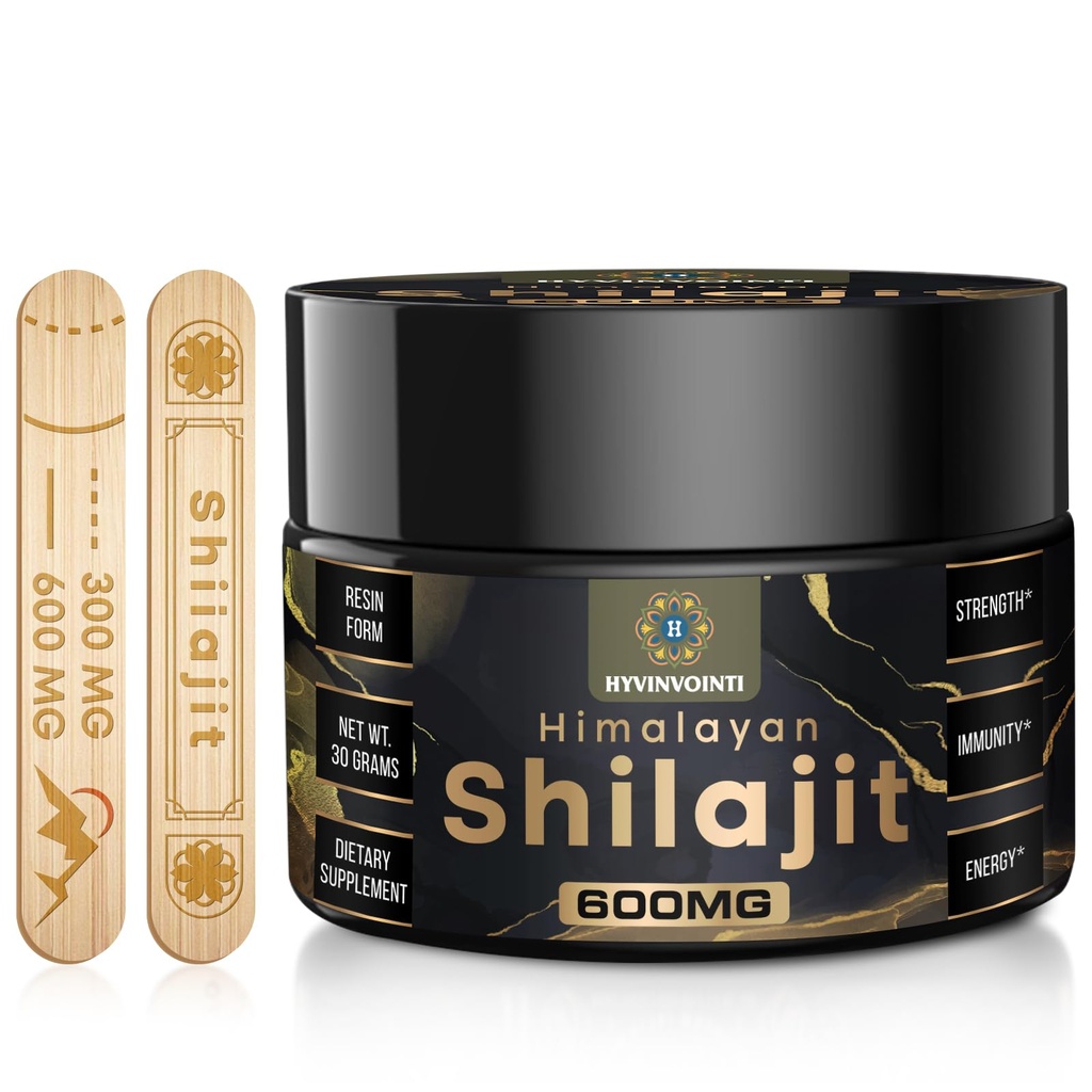 600mg Shilajit Pure Himalayan Organic Shilajit Resin-Shilajit Resin Organic Gold Grad,100% Pure Organic Shilajit for Energy & Immune Support,Rich in Fulviel Acid & 85+Trace Minerals,1 Pack