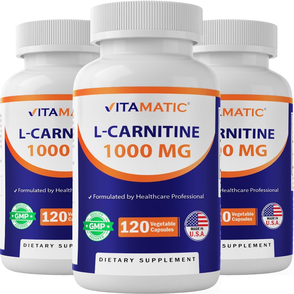 Fumarat de L-carnitină 1000 mg - 120 capsule vegetale (3 flacoane)
