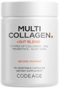 Codeage Multi Colagen + Gut Blend Supliment - Digestive Probiotice, DGL Licorice, Aloe Vera, Organic Peppermint Leaf, Slippery Elm - Hidrolyzed bovine Collagen pastile - Non-GMO - 90 capsule