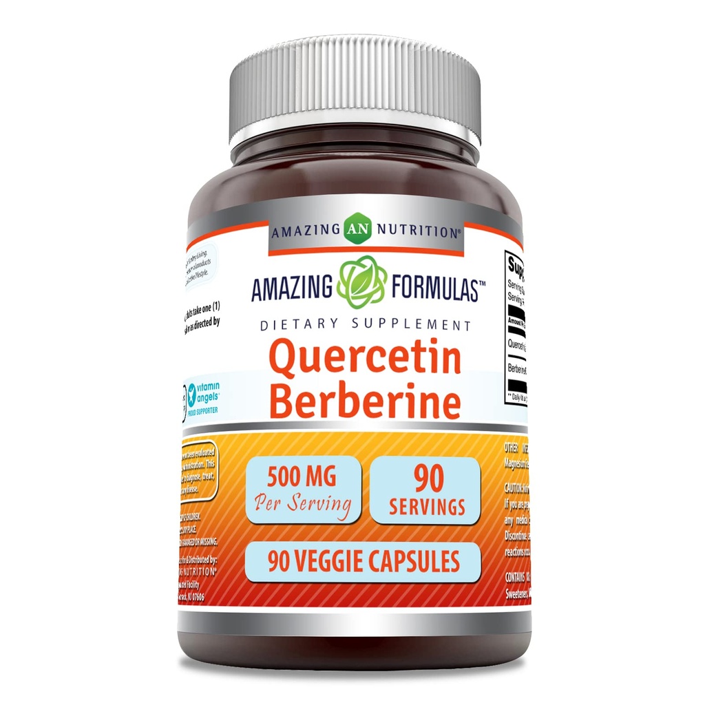 Amazing Formulas Querbetin Berberine - 250mg Berberine şi 250mg Querbetin, 90 Veggie Capsule Supliment 