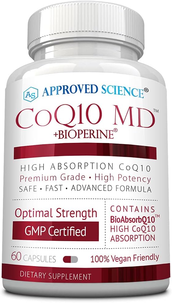 Stiinta aprobata CoQ10 MD - Rezistenta suplimentara 300mg CoQ10 pure cu BioPerine® pentru absorbtie mai rapida - Suport optim 