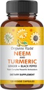 Capsule organice Veda Neem & Turmeric cu ghimbir & Pepper negru - Neem Leaf, Turmeric, Ginger, Black Pepper Capsule Supliment - Vegan, Non-GMO - 120 Conte